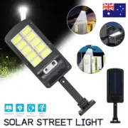 LED Solar Street Lights Radar Sensor Remote Outdoor Garden Yard Flood Light Lamp
