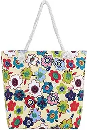 [Generic] Extra Large Canvas Beach Bags for Women Shoulder Bag Beach Tote Bag with Cotton Rope Handles