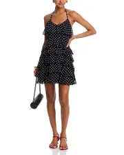 Aqua Ruffle Halter Neck High Low Dress - Exclusive