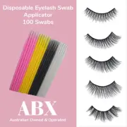 100 Disposable Eyelash Extension Swab Applicators Micro Brush Mascara Tools AU