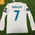 17-18 R-MDR RONALDO SERGIO RAMOS BALE 頂級品質家居復古足球球衣定制長袖 T 恤