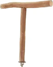 T Shaped Wood Bird Perch Grinding Chewing Exercising Wooden Parrot Stand Bird Cage