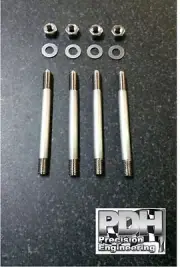 HOLLEY CARBURETOR STUDS, 316 STAINLESS STEEL, SUIT 4150 CARBY WITH 2" SPACER