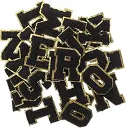 COOPHYA 26PCS Multi Function Embroidered Letter Shaped Patches for DIY Decor and Repair Durable Back Sewing Patches for Clothing Bags Hats and More