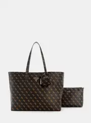 GUESS Brown Logo Power Play Large Tech Tote