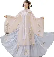 UNYQBFKM Summer Chinese Style Dynasty Ming Hanfu for Cosplay Stage Show,A-M=Bust96cm