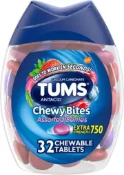 TUMS Chewy Bites Antacid Tablets for Chewable Heartburn & Acid Indigestion Relie