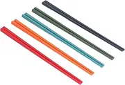 5 Color Chop Sticks Set, Silicone Wrapped Stainless Steel Chopsticks Reusable Anti Slip Kitchen Tableware Heat Resistant Cold Oxidation Ideal for Home Restaurant and Party
