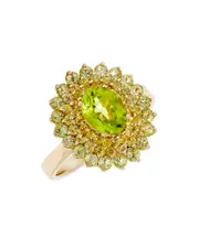 Bloomingdale's Fine Collection Peridot Flower Ring in 14K Yellow Gold