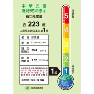 MITSUBISHI三菱25公升HEPA清淨變頻除濕機MJ-EHV250JT-TW 【現貨】