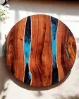 Blue Solid Epoxy Resin Coffee Table Top Framhouse Hallway Furniture Natural Deco