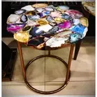Mix Agate Coffee Side Table, Agate End Table, For Modern Home Decor