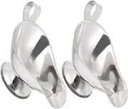 Homoyoyo 2pcs Stainless Steel Gravy Boat Condiment Bowl Gravy Separator Jug for Thanksgiving Versatile Sauce Container for Salad Dressings Fruit Juices