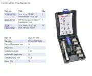 Thread Repair Kit M14 X 1.00 Pitch Metric Fine Mc PowerCoil Bordo 3524-14.00k