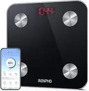 RENPHO Smart Bathroom Scale, Bluetooth Body Fat Monitor Weight Scale, Digital BMI Key Composition Analyzer for Weight, Fat, Muscle Mass, 396lbs
