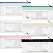 [Generico] Coin and Cash Holder, Portable Cash Bags, Travel Money Pouch, 6x Multi-Purpose Money Bags, Clear Zipper Pouches, Deposit Envelope Bags for Cash, Passports and Valuables