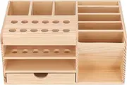 Repair Tool Organizer, Wooden Classified Storage Tool Parts Box Multi Compartments Repair Tool Box Phone Maintenance Tool Organizer for Screwdriver Screw Tin Scraper Soldering Tin
