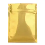 100PCS Double Sided Glossy Gold Resealable Zip Seal Lock Food Storage Bags 3x4"