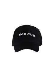 Miu Miu Logo Embroidered Velvet Baseball Hat XL,L,XXL,XXXL,M Black