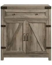Walker Edison Farmhouse Double Barn Door Accent Cabinet With 1 Drawer