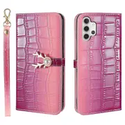 For Samsung Galaxy A32 5G Phone Case With Strap - Purplish red