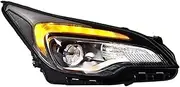 Headlight Assembly Compatible with Buick Envision 2014-2019 LED Dual Beam Lens Daytime Running Light