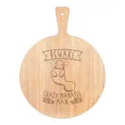 Beware Crazy Manatee Man Pizza Board Paddle Wooden Funny Animal