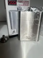 OGGI Stainless steel hip flask 8oz NOS new w/ funnel. Brushed Stainless Finish