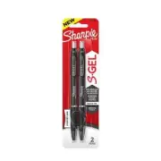 Sharpie S-Gel Pen 0.7mm Medium Point 2/Pk Black Ink No Smear Office School Home