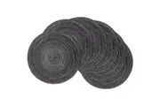 OZZYCOOK Round Braided Placemats Set of 6 - Gray