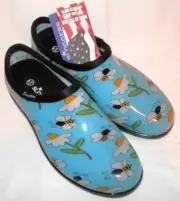 Sloggers Garden /Rain Waterproof Slip on Shoes Sz. 10 Bumble Bee Daisy Print NWT