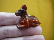 (Y-DOG-LD-564) red Egyptian GOD ANUBIS dog gemstone carving figurine statue