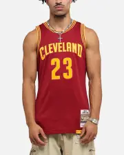 [MITCHELL & NESS] Mitchell & Ness Cleveland Cavaliers Lebron James 2015 Dark Jersey Burgundy - Size 2XL 2XL Burgundy