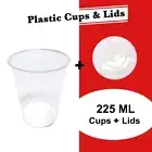 Disposable Plastic Cups 100/Pk Drinking Cups 225ML Ice Coffee Clear Cup AU STOCK