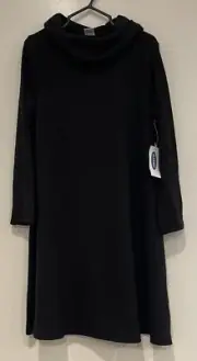 Old Navy Toddler Girls Solid Black Cowl Neck Long Sleeve Swing Dress Black 5T
