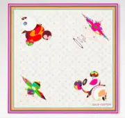 LOUIS VUITTON Takashi Murakami TM Carre70 Super Flat Scarf 100%Silk Multicolor