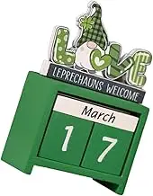 JUMPLAWN Wooden Saint Patrick's Day Countdown Calendar Unique Desktop Decor for Home Office Chic Tabletop Calendar for Festive Atmosphere Patrick's Day Present