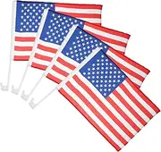 4pcs American Flag on Car Banner Flags 4th of July Car Flags Car Window Flag American Flag for Flag Pole American Car Flag Replacement Car Flags Golf Cart American Flag Polyester BESPORTBLE