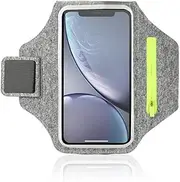 Running Armband Cell Phone Armband with Airpods Bag for iPhone 14 13 Pro 14 Plus 12 11 XR XS, Galaxy S20/S10 Waterproof Sports Phone Holder Case and Zipper Slot Car Keychain for 6.5 Inch Cell Phones