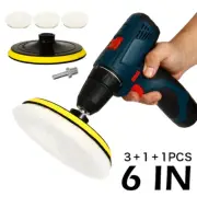 5PCS 6'' Polishing Bonnet Buffer Pads Soft White Wool 150mm Car Polisher Tool·~