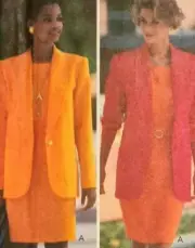 Longline Single Breasted Blazer Suit Skirt Vest Butterick 6161 Sewing Pattern