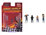 "Grid Girls" 5 piece Figure Set (4 People Figures 1 Umbrella) 1/64 Scale Models