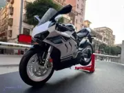 Ducati V4 alloy motorcycle model Black/White 1:12