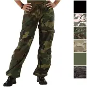 Women's Vintage Military Fatigues Camo Cargo Ladies Army Paratrooper Pants