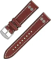 [Laco] Aviator Watches Leather Strap - XL 20 mm - 20.5 cm Long - Rivets - Replacement Strap - Unique Quality - Outstanding Workmanship, Leather