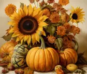 FALL PUMPKINS SUNFLOWER COMPUTER MOUSE PAD 9 x 7