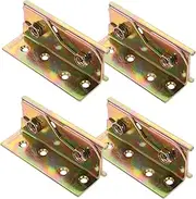 CIYODO Sturdy Bed Frame Connectors 4pcs Metal Bed Hinge Brackets with Headboard Mounts for Easy Assembly