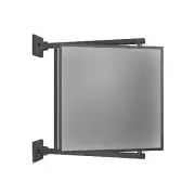 11" W x 11" H Pivot-N-Vue Double Hinged Mirror Square Matte Black