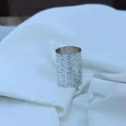 Large Ring ,Handmade Ring Flower Ring Wide Band Ring , 925 Sterling Silver Band