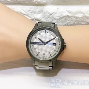 ARMANI EXCHANGE AX 腕錶 AX2194 立體格紋咖啡灰面鋼帶 男錶